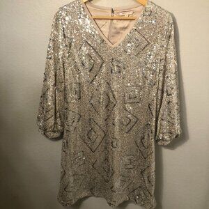 Skies are Blue Sequin Shift dress